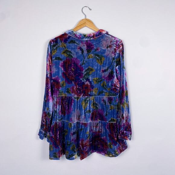 Maeve Anthropologie Reverie Tiered-Velvet Tunic XS - Picture 8 of 8